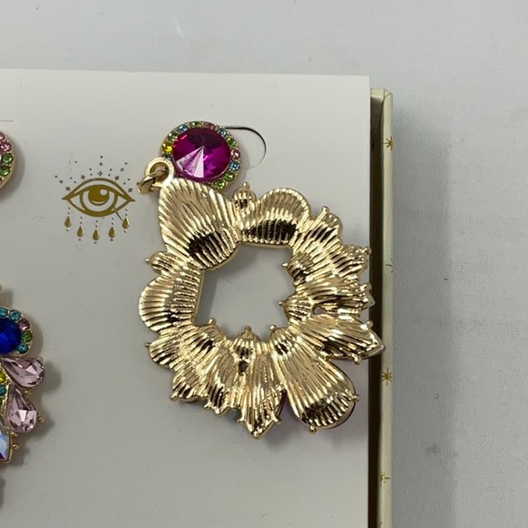 NIB Eye Candy Los Angeles luxe collection sparkly multicolored dangle earrings - Picture 3 of 6
